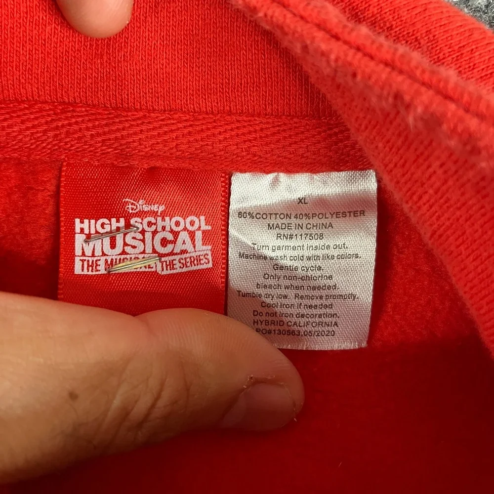Disney High School Musical Pullover‎ Girls XL Red East Wildcat 1/4 Zip Cropped